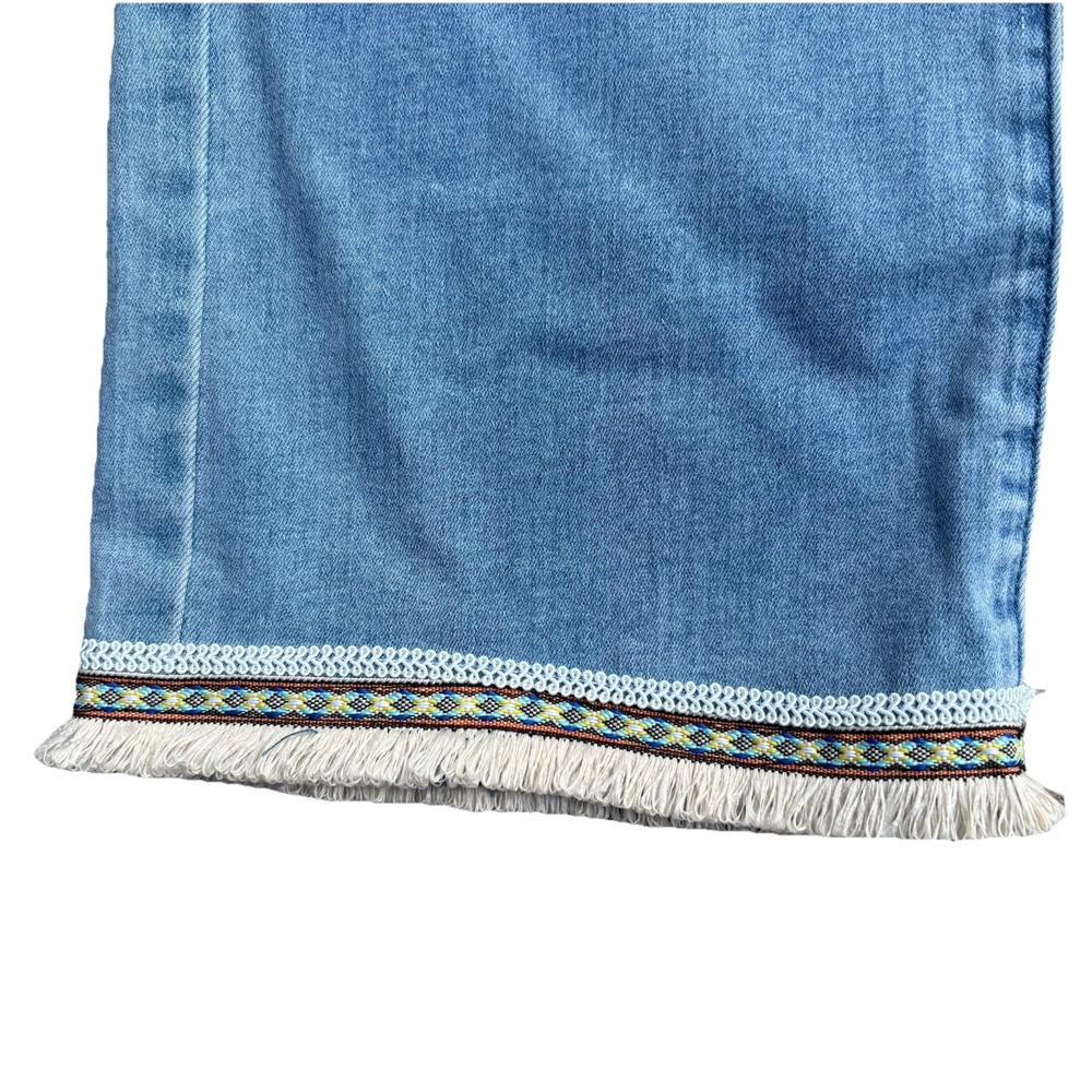 NWT DG2 Diane Gilman Size 16PW/38x26 High Rise Southwestern Fringed Hem Jeans - Picture 4 of 12